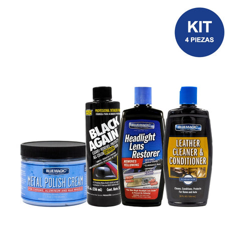 Kit Auto Completo Blue Magic, Metal, Molduras, Faros y Piel
